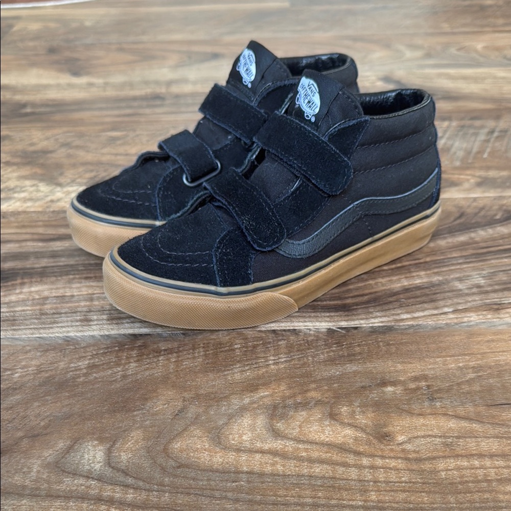 Vans Kids Black Suede High-Top Sneakers with Gum Sole